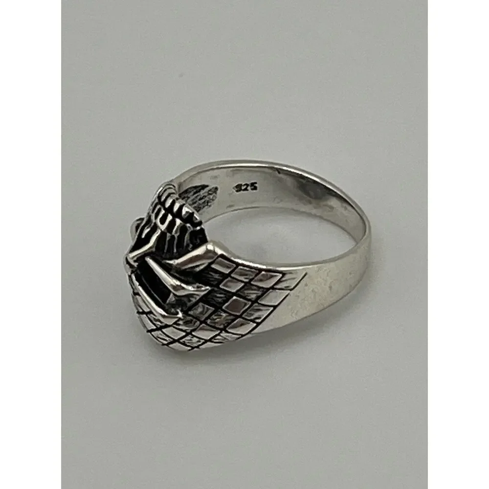 Skull Men’s Sterling Silver 925 Ring Size 9 - Picture 10 of 12